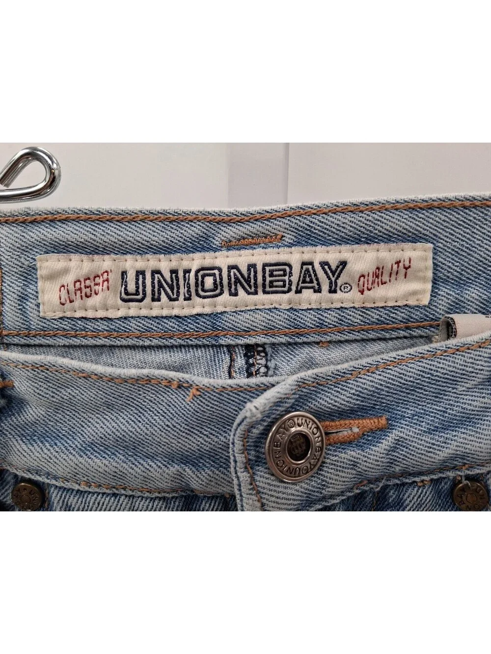 Vintage Unionbay Shorts Mens 33 Light Blue Denim Jean Grunge 90s Casual Cotton